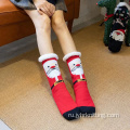 Мужские рождественские флисовые плюшевые носки с тапочкой
